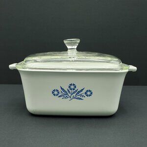 Corningware Blue Cornflower 1.5 Qt Casserole with Lid Corning P-4-B Baking Dish
